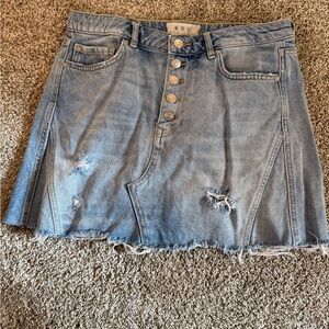 We the Free Denim Button-Up Skirt